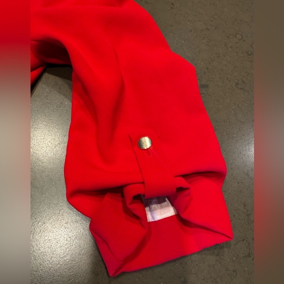 Zara Red Rolled Up Sleeves Blazer Sz: L - Picture 9 of 14